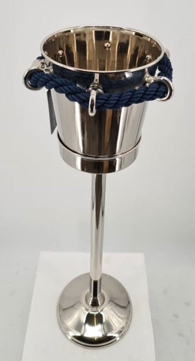 Luxus Weinkühler mit Ständer Silber / Dunkelblau - Champagnerkühler