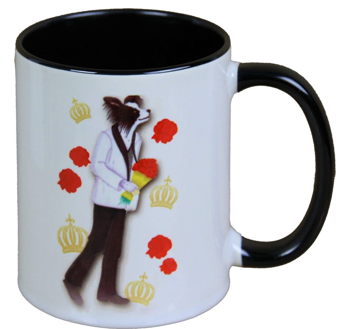 Harald Glööckler Pompöös Tasse Hund mit Blumenstrauß - designed by Harald Glööckler
