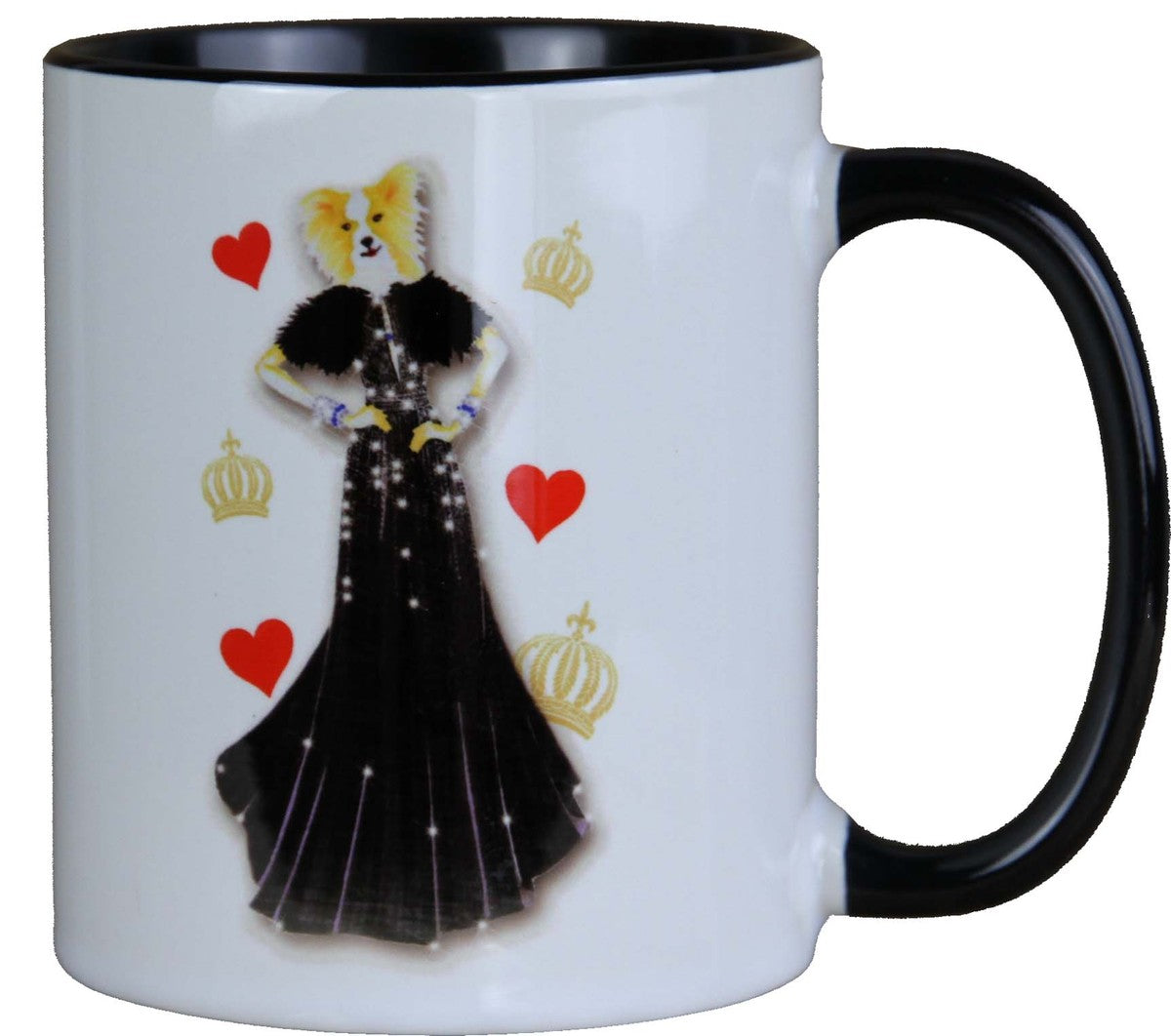 Harald Glööckler Pompöös Tasse Hund mit schwarzfarbenem Kleid - designed by Harald Glööckler