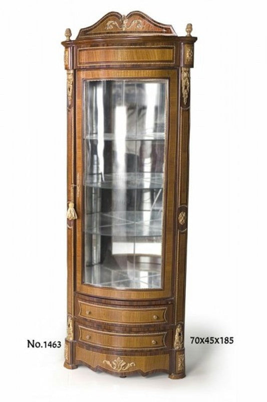Barock Vitrine 70 x 45 x H. 185 cm - Barock Wohnzimmerschrank