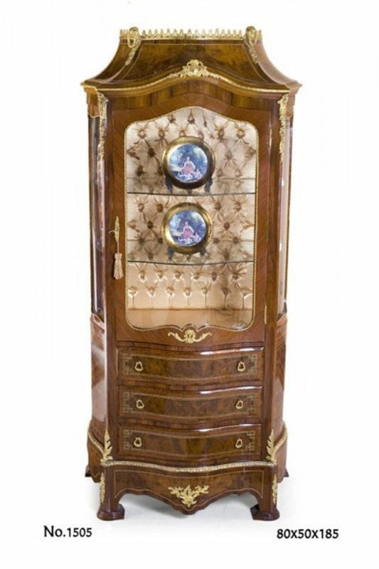 Barock Vitrine 80 x 50 x H. 185 cm - Edel & Prunkvoll