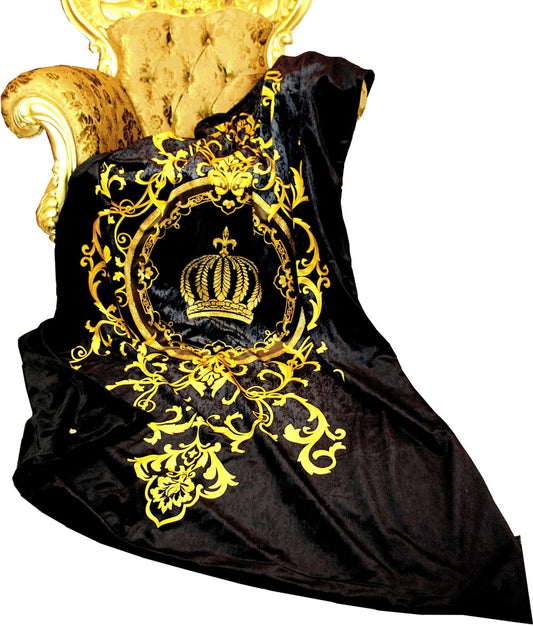 Luxus Wohndecke Pompöös by Barock Schwarz / Gold von Harald Glööckler mit Glitzersteinen