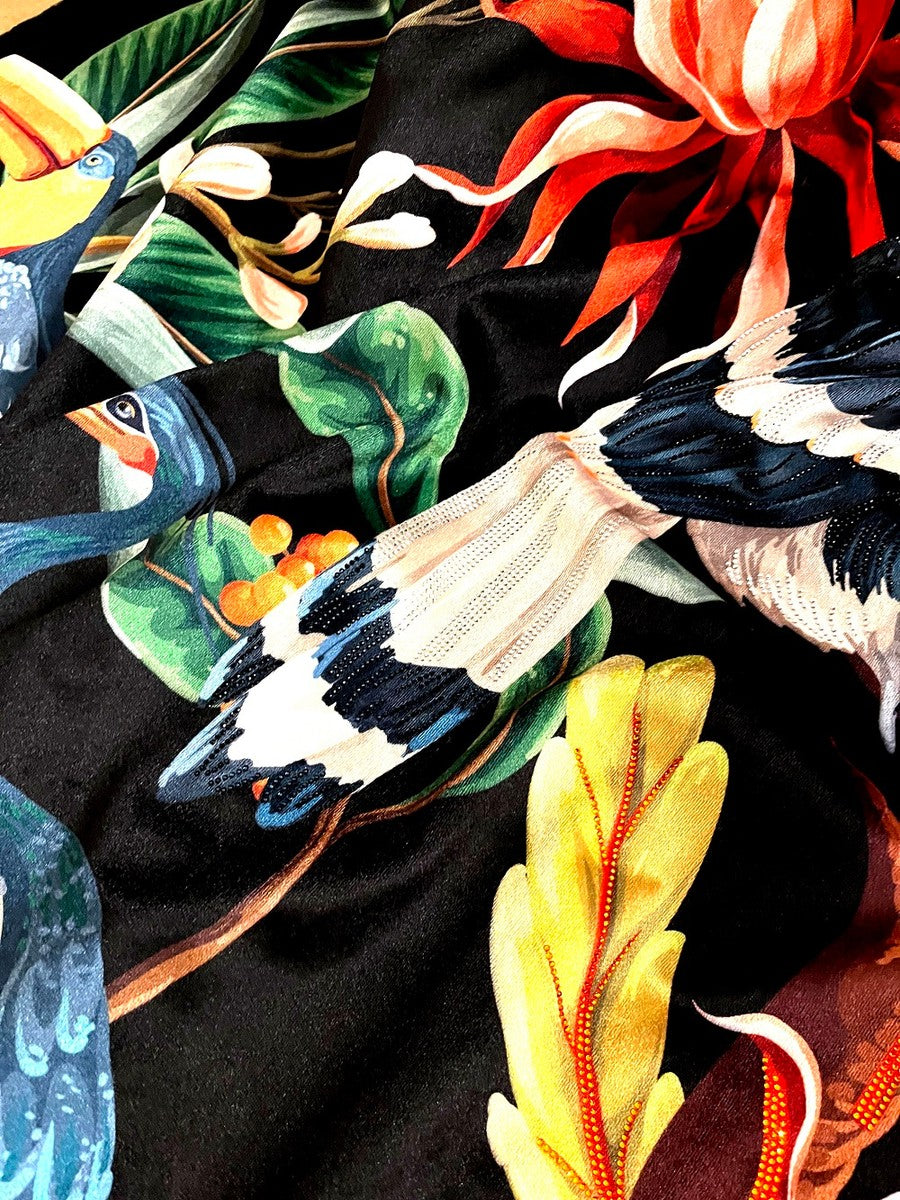 Luxus Wohndecke Pompöös by Jungle Schwarz / Mehrfarbig mit extrem vielen Glitzersteinen - Pompööse Decke designed by Harald Glööckler Dschungel