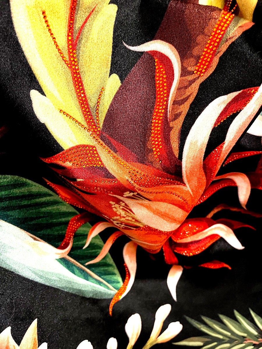 Luxus Wohndecke Pompöös by Jungle Schwarz / Mehrfarbig mit extrem vielen Glitzersteinen - Pompööse Decke designed by Harald Glööckler Dschungel