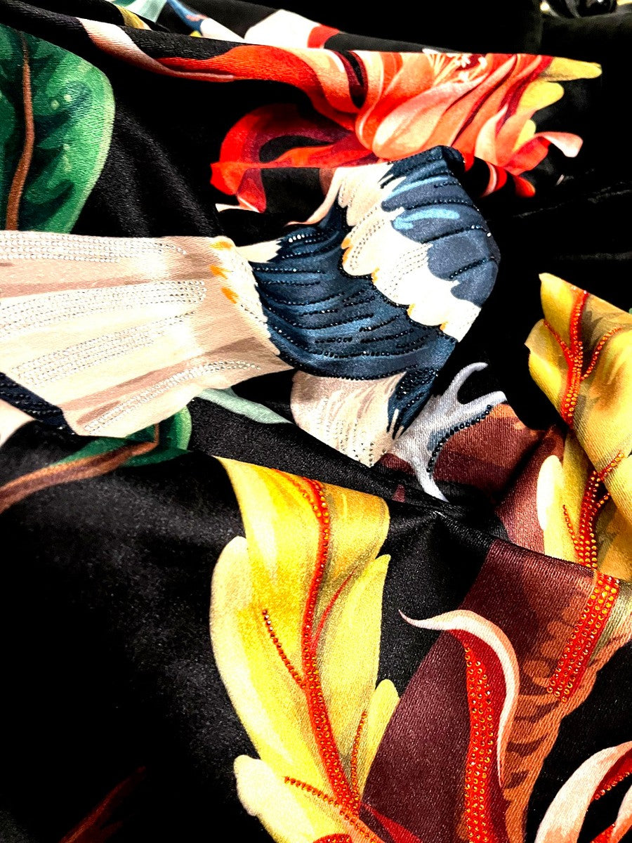 Luxus Wohndecke Pompöös by Jungle Schwarz / Mehrfarbig mit extrem vielen Glitzersteinen - Pompööse Decke designed by Harald Glööckler Dschungel