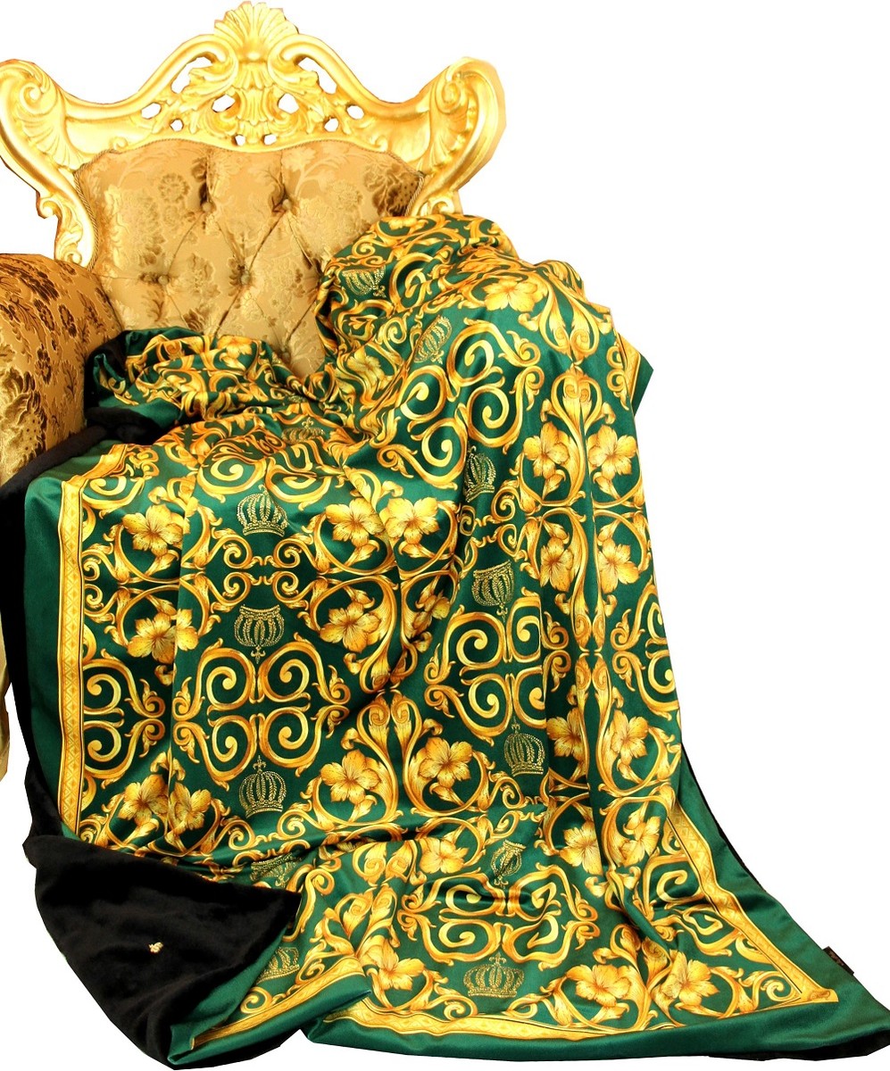 Luxus Wohndecke Pompöös by Barock Grün / Gold von Harald Glööckler mit Glitzersteinen
