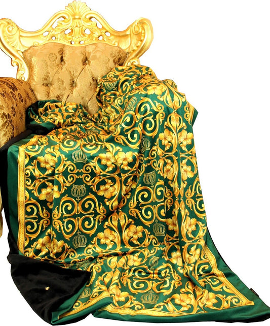 Luxus Wohndecke Pompöös by Barock Grün / Gold von Harald Glööckler mit Glitzersteinen