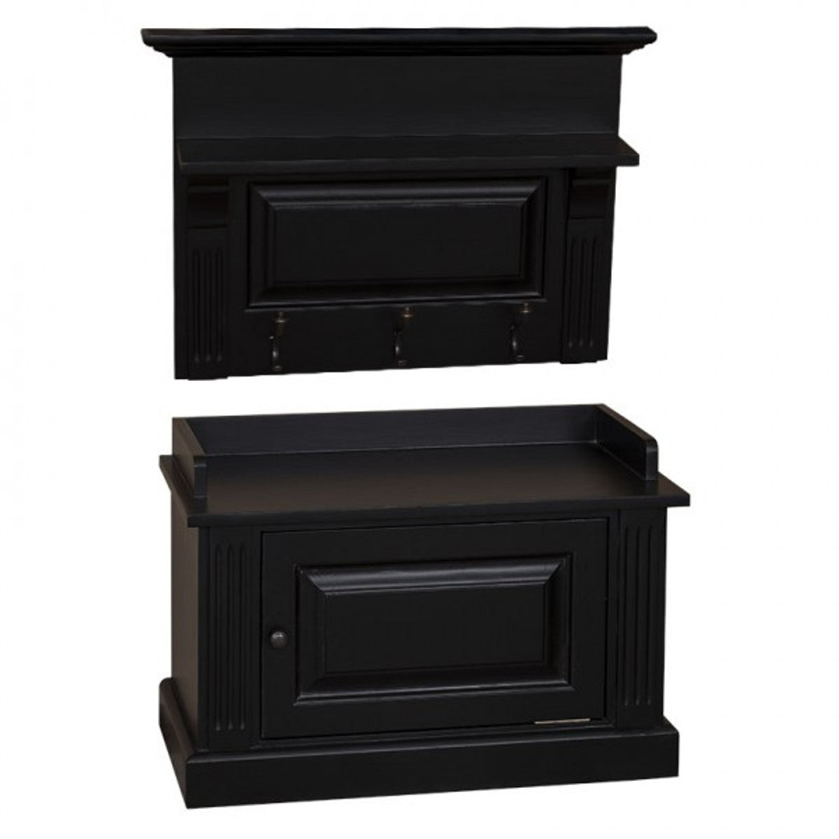 Jugendstil Garderoben Schrank 2-teilig mit Schrankfach - Landhaus Stil Garderobe