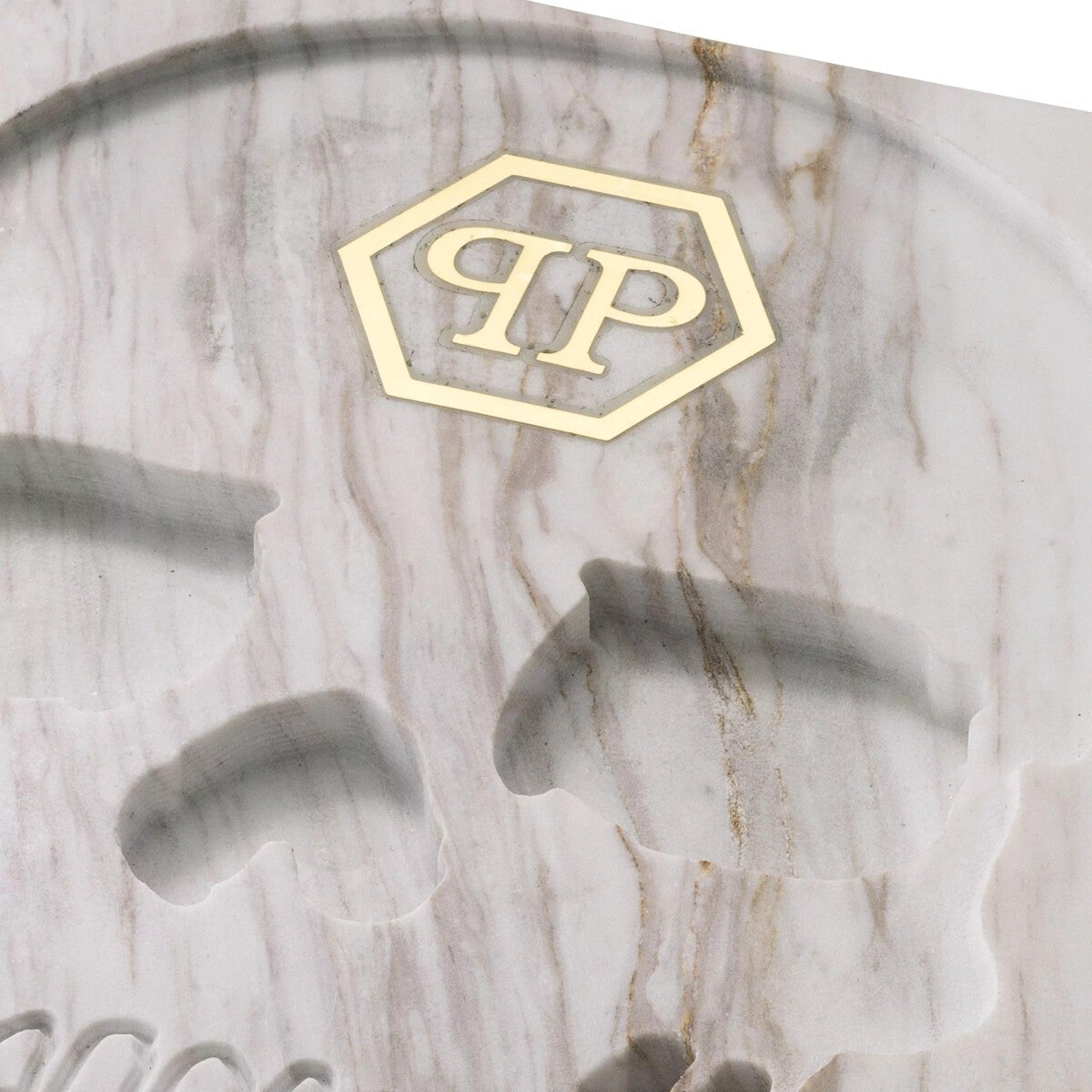 Philipp Plein Luxus Designer Marmor Skull Book Deko 18 x 24 x H. 5,5 cm Totenkopf Marmor Skulptur