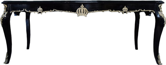 Pompöös by Barock Esstisch mit Glasplatte Schwarz / Gold - Pompööser Barock Esstisch designed by Harald Glööckler