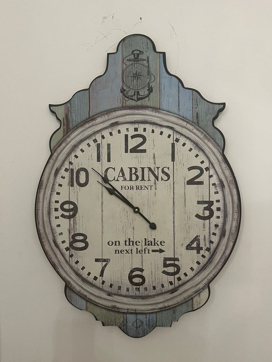 Retro Design Wanduhr Antik Grau H. 76 cm - Wanddeko