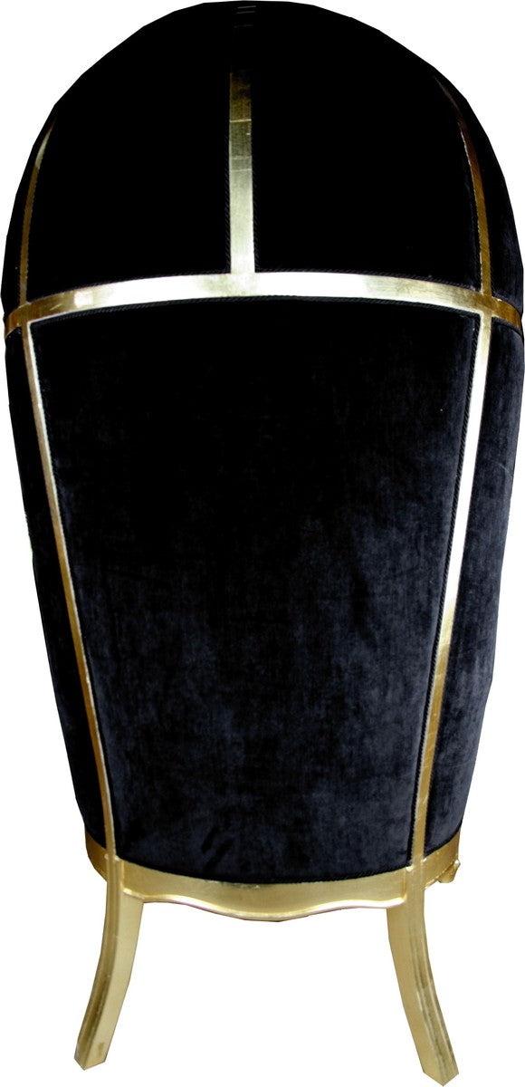Pompöös by Luxus Ballon Barock Sessel Schwarz / Gold mit glitzernder Krone - Pompööser Barock Sessel designed by Harald Glööckler