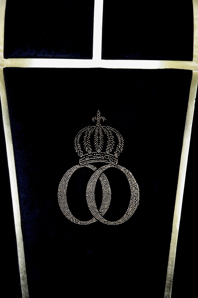 Pompöös by Luxus Ballon Barock Sessel Schwarz / Gold mit glitzernder Krone - Pompööser Barock Sessel designed by Harald Glööckler