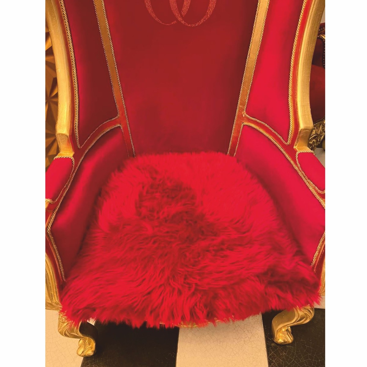 Pompöös by Luxus Barock Ballon Sessel Bordeauxrot / Gold - designed by Harald Glööckler