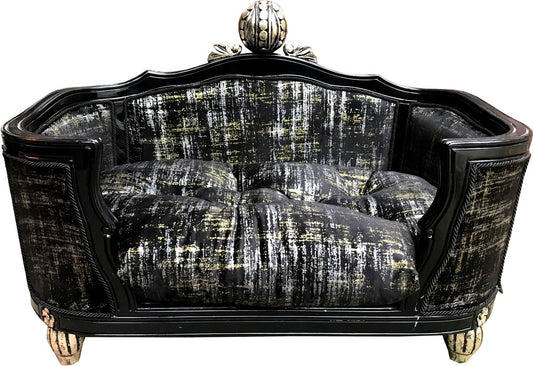 Pompöös by Luxus Barock Hunde & Katzenbett Deluxe Schwarz Muster von Harald Glööckler