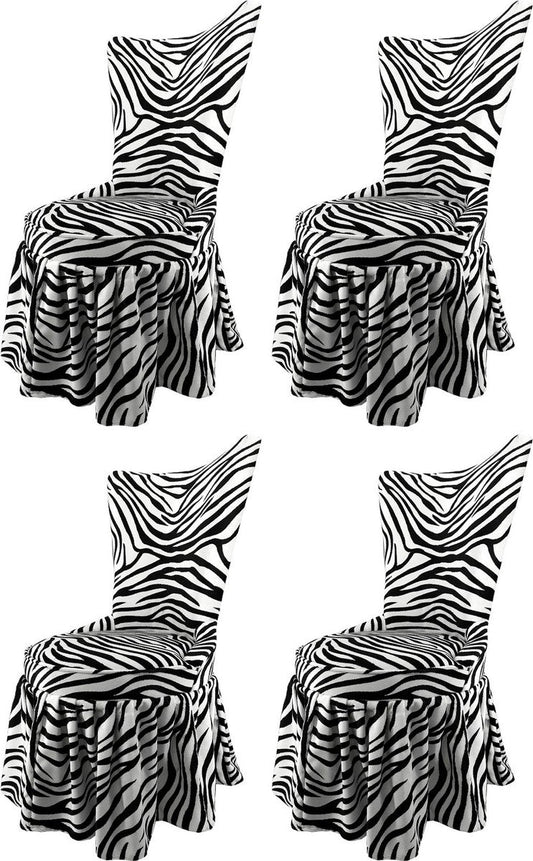 Pompöös by Luxus Barock Schloss Esszimmerstühle Zebra Schwarz / Weiß - Pompööse Barock Stühle designed by Harald Glööckler - 4 Esszimmerstühle - Barock Möbel