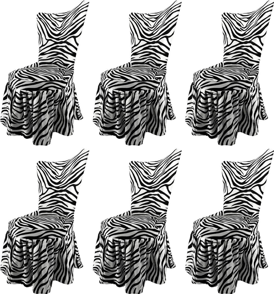 Pompöös by Luxus Barock Schloss Esszimmerstühle Zebra Schwarz / Weiß - Pompööse Barock Stühle designed by Harald Glööckler - 6 Esszimmerstühle - Barock Möbel