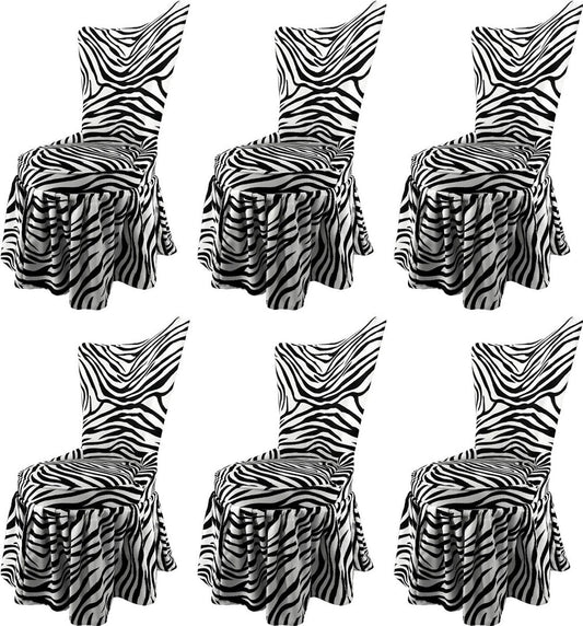 Pompöös by Luxus Barock Schloss Esszimmerstühle Zebra Schwarz / Weiß - Pompööse Barock Stühle designed by Harald Glööckler - 6 Esszimmerstühle - Barock Möbel