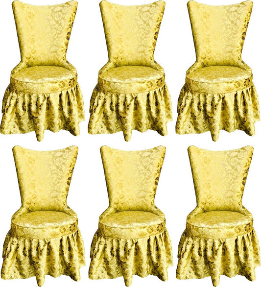Pompöös by Luxus Barock Schloss Esszimmerstühle Gold Bouquet Muster / Gold - Pompööse Barock Stühle designed by Harald Glööckler - 6 Esszimmerstühle - Barock Möbel