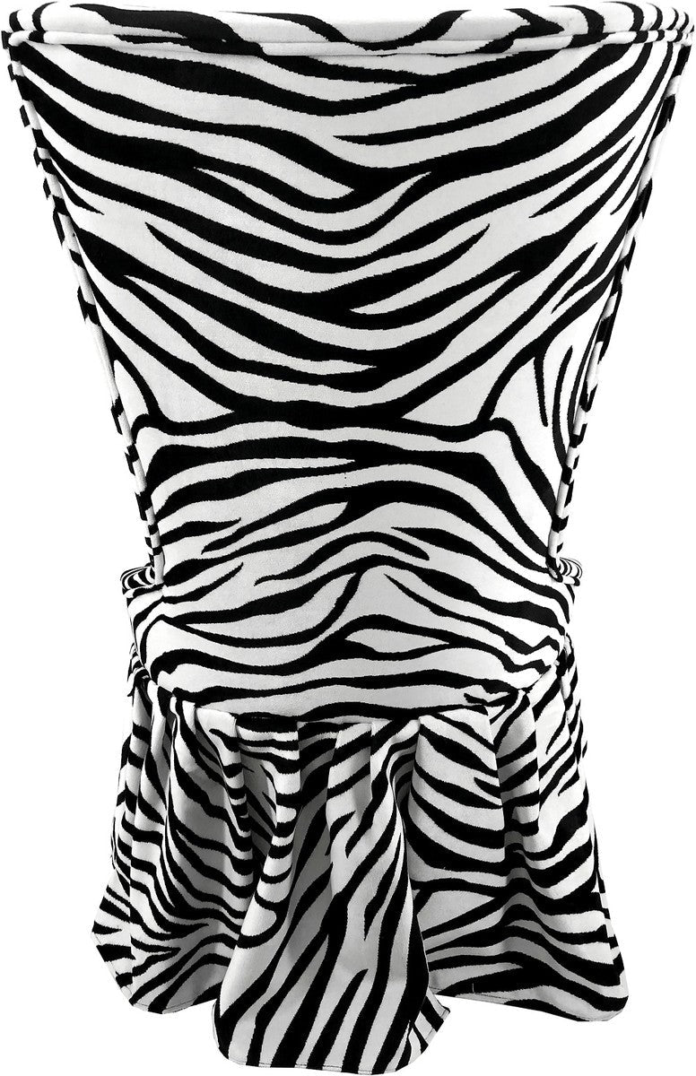 Pompöös by Luxus Barock Schloss Esszimmerstuhl Zebra Schwarz / Weiß - Pompööser Barock Stuhl designed by Harald Glööckler