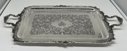 Pompöös by Luxus Barock Serviertablett Krone Silber 52 cm - designed by Harald Glööckler