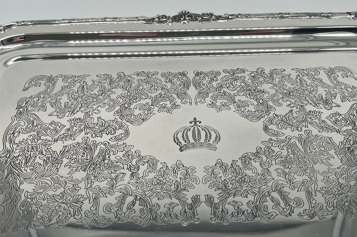 Pompöös by Luxus Barock Serviertablett Krone Silber 52 cm - designed by Harald Glööckler
