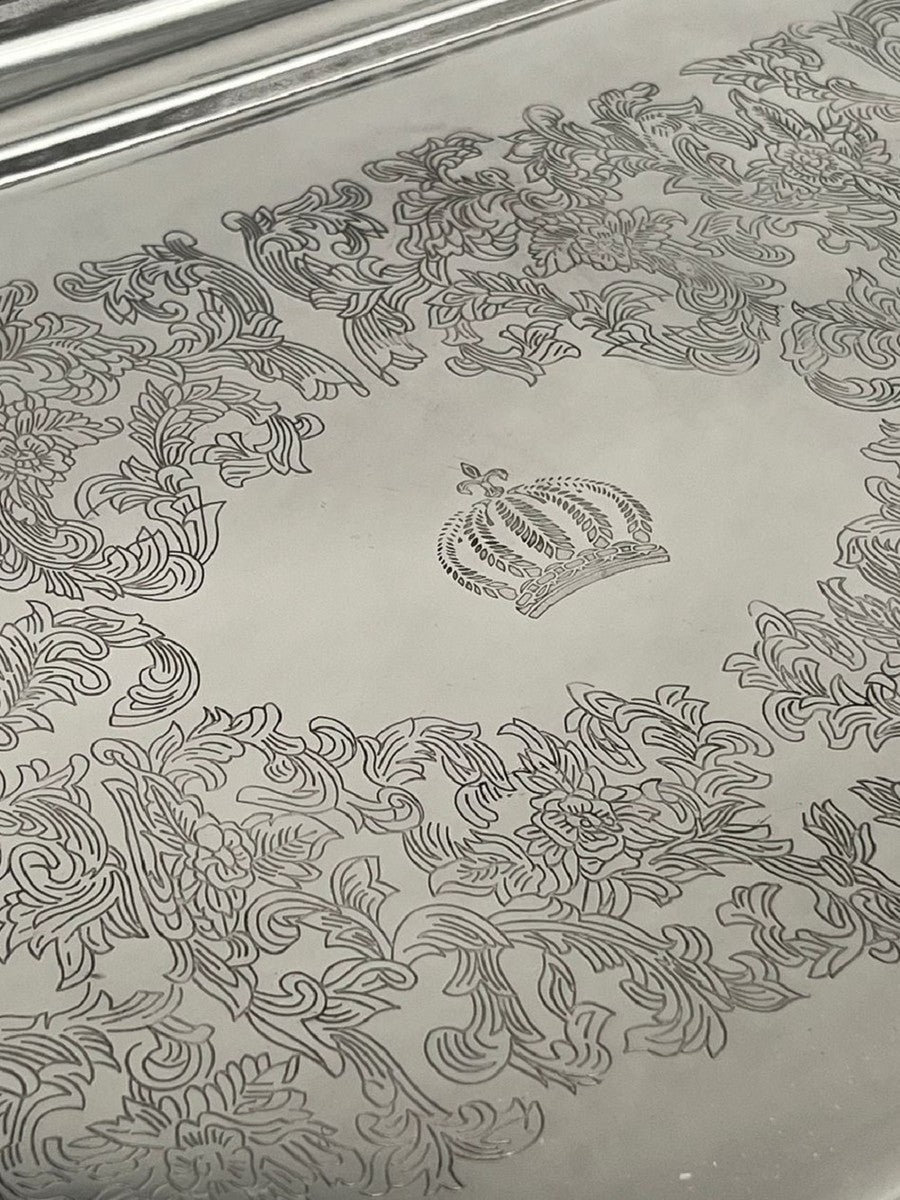 Pompöös by Luxus Barock Serviertablett Krone Silber 53 cm - designed by Harald Glööckler