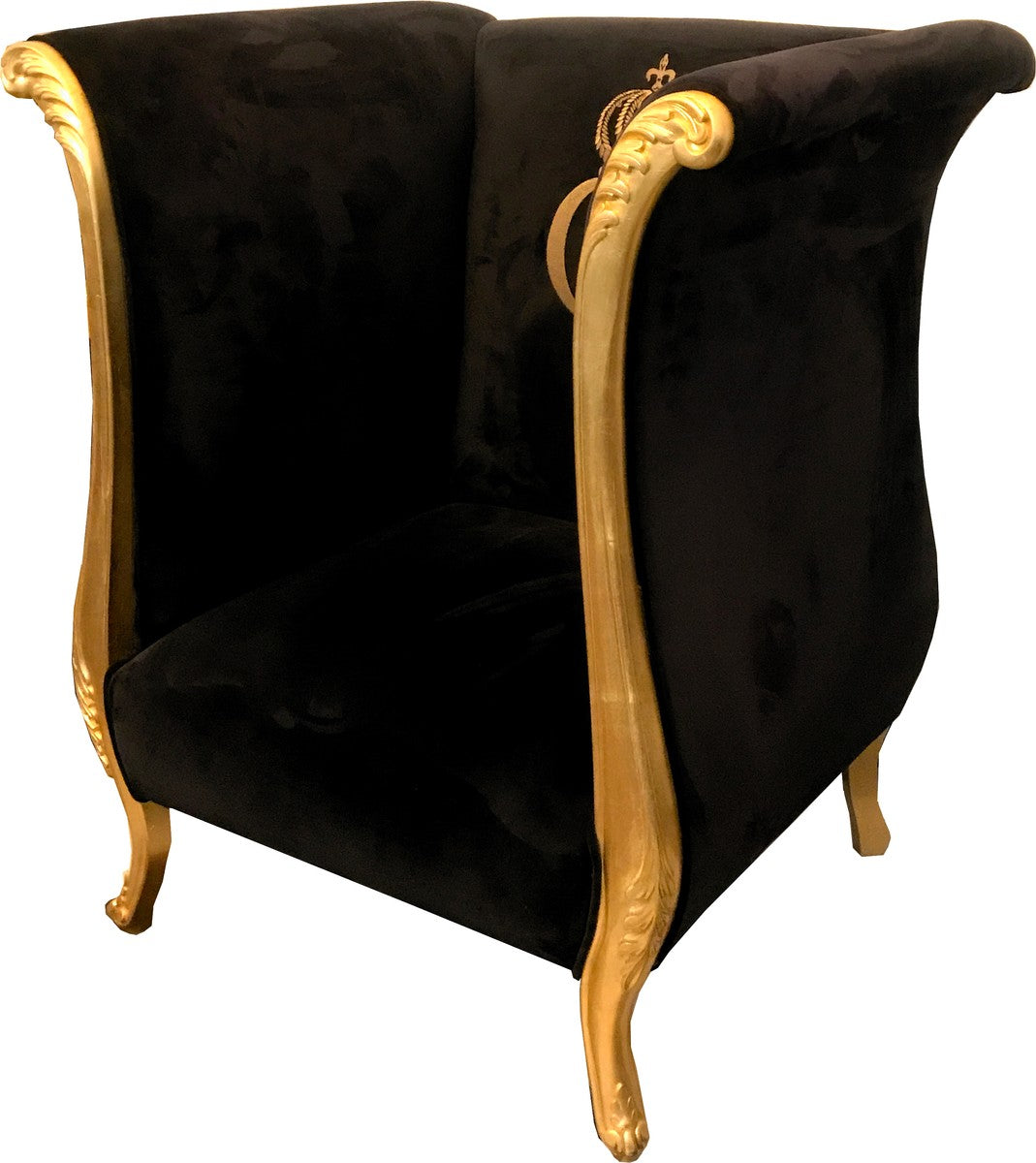 Extravaganter Pompöös by Luxus Designer Sessel von Harald Glööckler Schwarz / Gold - Pompööser Barock Sessel
