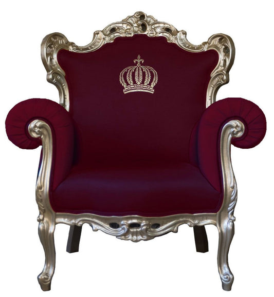 Pompöös by Luxus Barock Sessel Weinrot / Gold - Pompööser Barock Sessel designed by Harald Glööckler