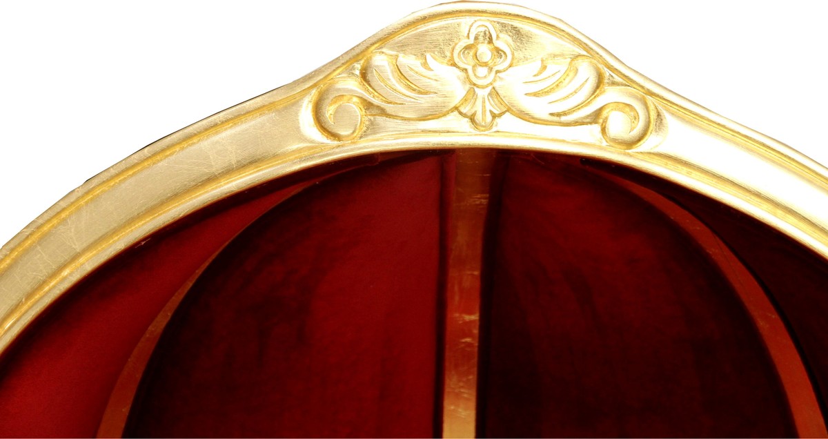 Pompöös by Luxus Ballon Barock Sessel Bordeaux / Schwarz / Gold mit glitzernder Krone - Pompööser Barock Sessel designed by Harald Glööckler