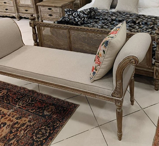 Pompöös by Luxus Barock Sitzbank Provence Grau / Braun 170 cm - Designed by Harald Glööckler