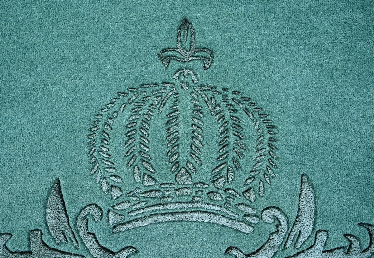 Pompöös by Luxus Barock Teppich Krone von Harald Glööckler Grün - Verschiedene Größen