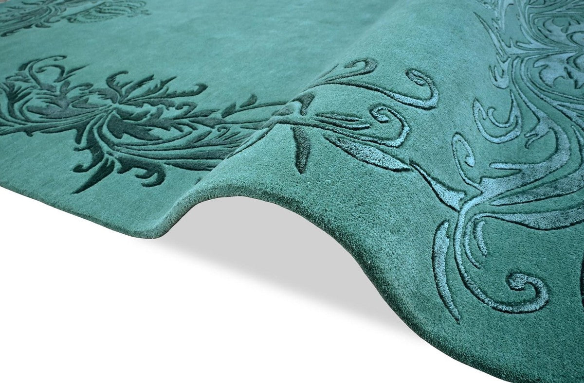 Pompöös by Luxus Barock Teppich Krone von Harald Glööckler Grün 200 x 300 cm