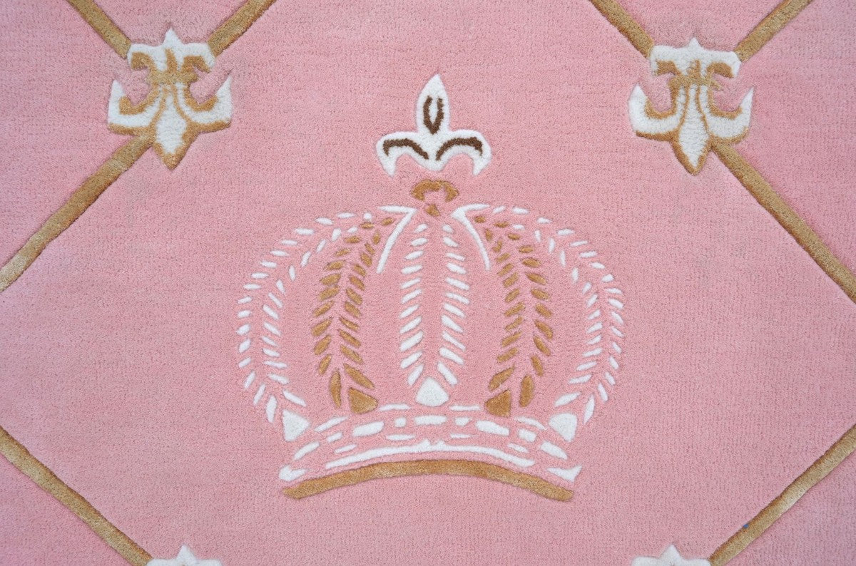 Pompöös by Luxus Barock Teppich Krone von Harald Glööckler Rosa / Weiß / Braun - Verschiedene Größen