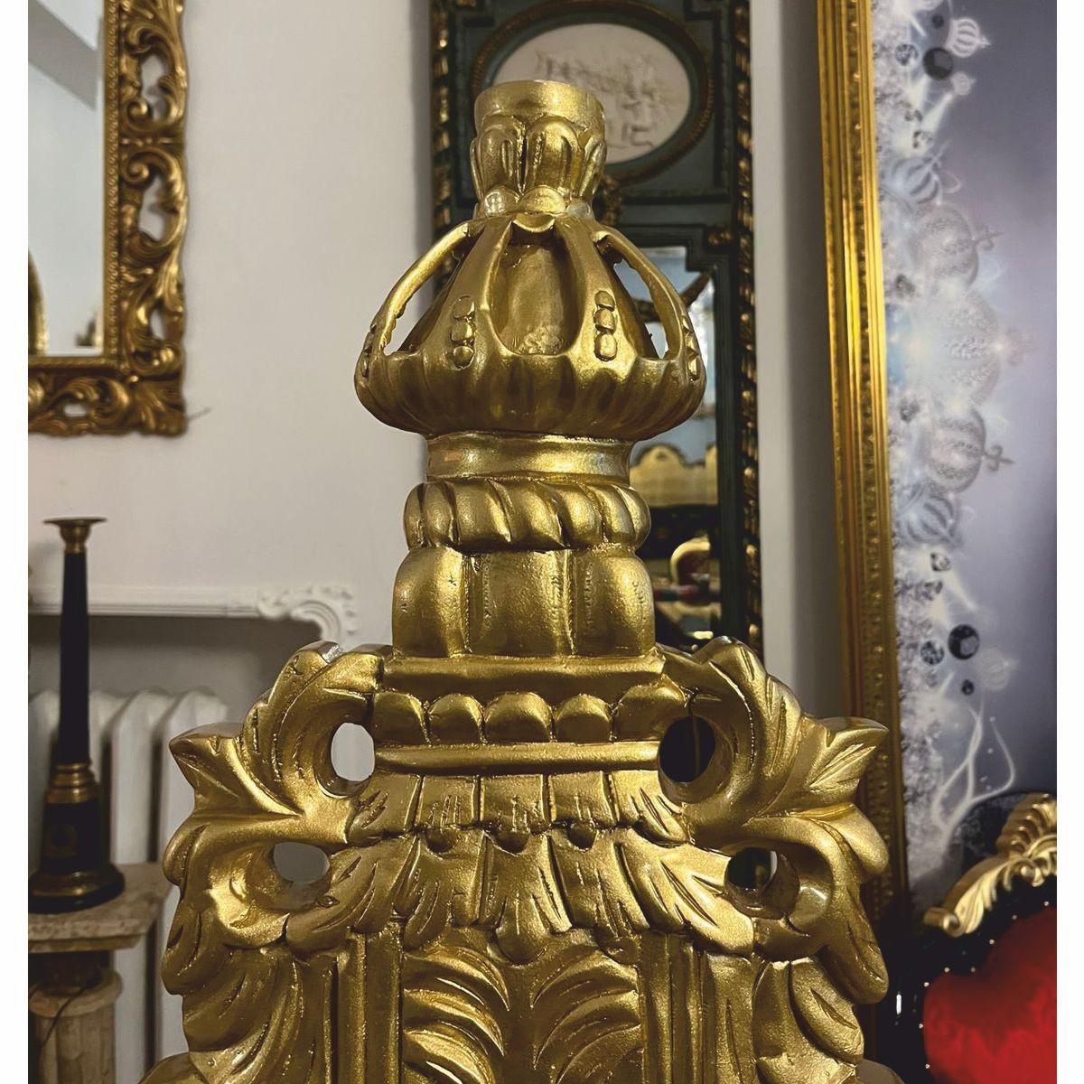 Pompöös by Luxus Barock Thron Sessel Provence Schwarz / Gold - designed by Harald Glööckler