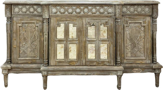 Pompöös by Luxus Landhausstil Sideboard Provence Antik Grau 250 cm - Designed by Harald Glööckler