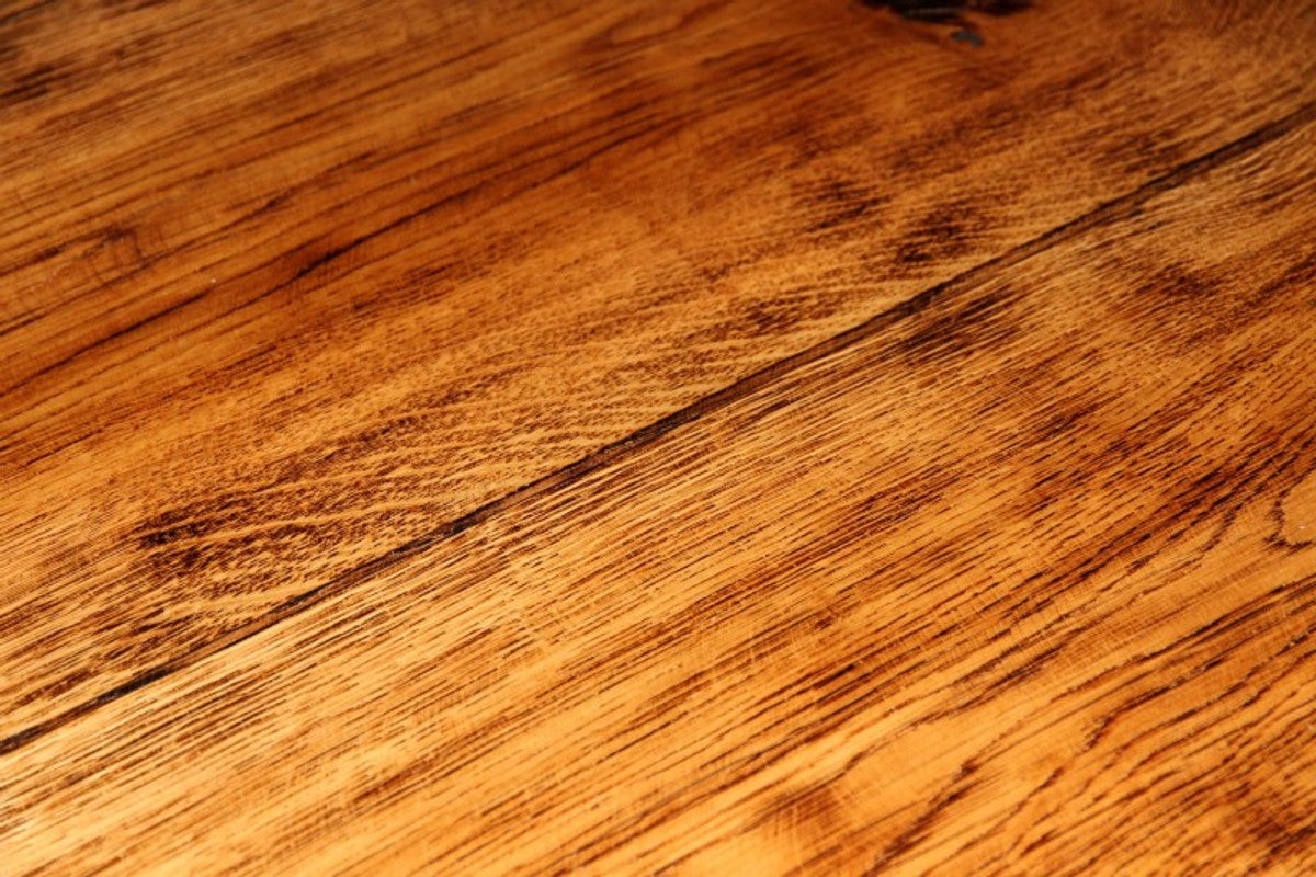 Rustikaler Eichen Esstisch 200 x 115 cm - Massiv und Schwer von - Gasthaus Tisch Speisetisch Ritter Tisch - Restaurant Möbel