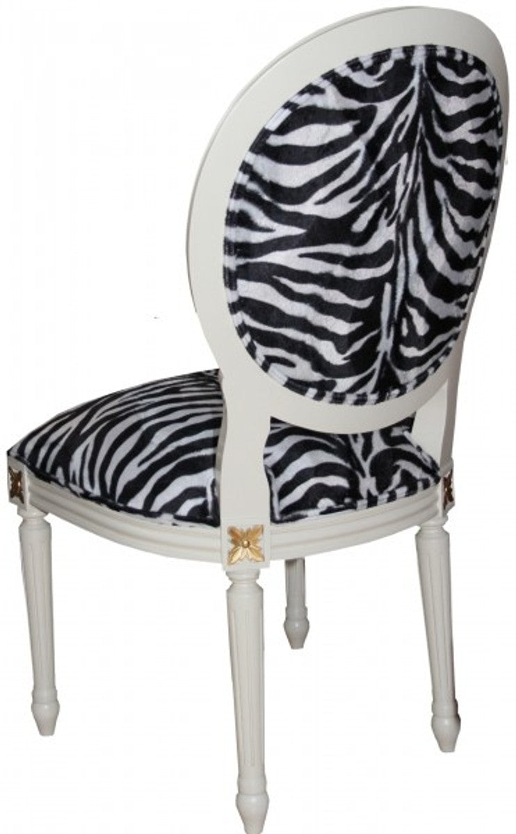 Barock Esszimmer Stuhl Mod2 Zebra / Creme - Barock Möbel