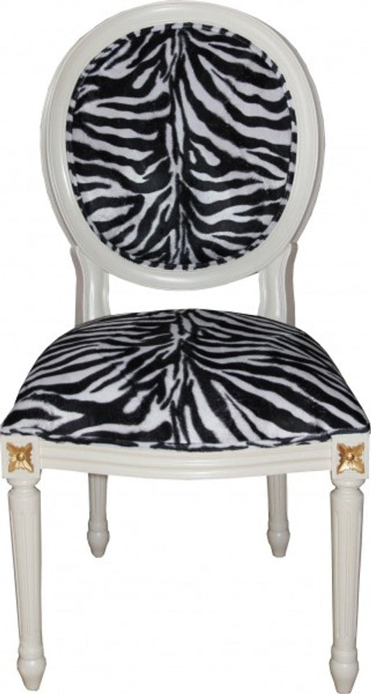 Barock Esszimmer Stuhl Mod2 Zebra / Creme - Barock Möbel