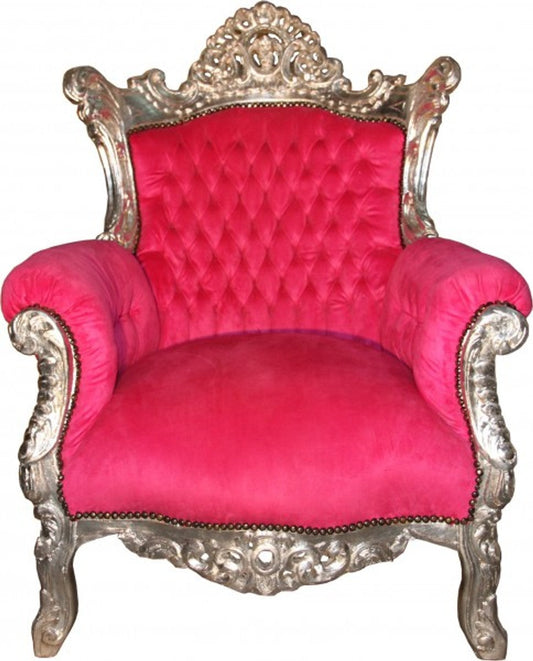 Barock Sessel Al Capone Pink/Silber