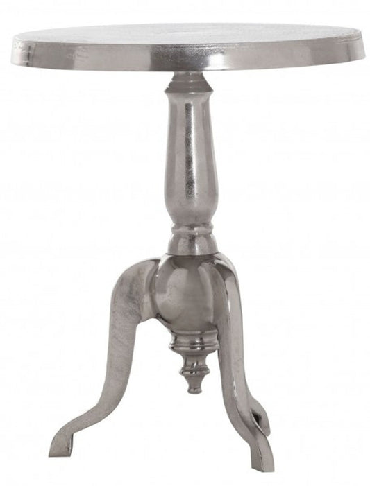 Aluminium Massiv Beistelltisch H 63 x 51 cm - Tisch - Alu Finish - Barock Stil