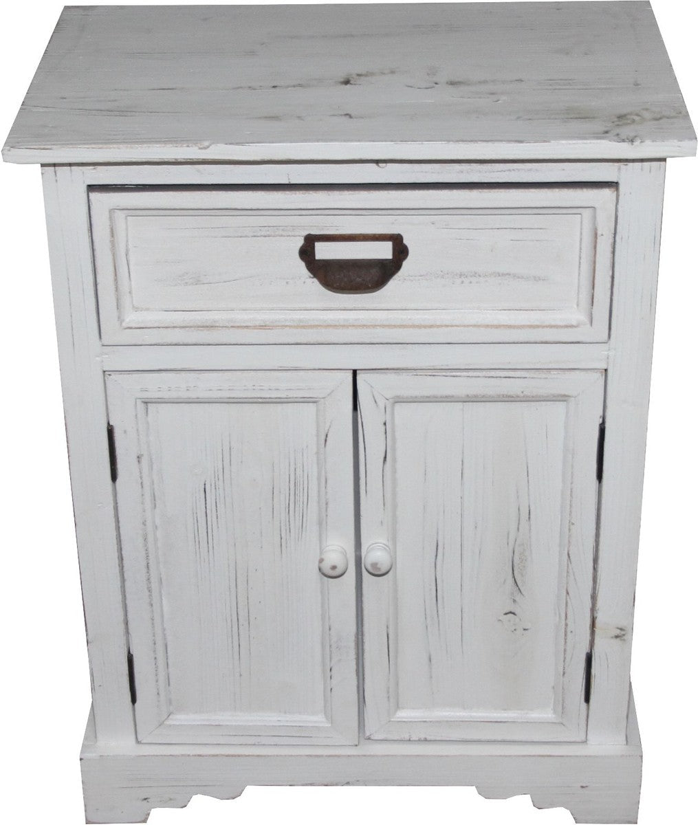 Shabby Chic Landhaus Stil Kommode mit Schubladen Antik Weiß B 50 cm, H 64 cm - Antik Kommode