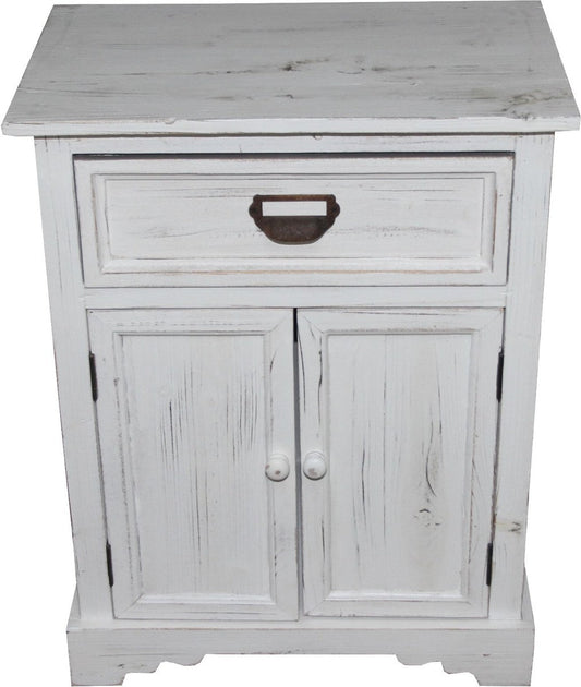Shabby Chic Landhaus Stil Kommode mit Schubladen Antik Weiß B 50 cm, H 64 cm - Antik Kommode
