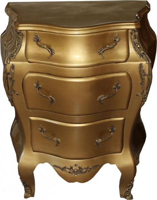 Barock Kommode Gold B 68 cm, H 79.5 cm - Handgefertigte Möbel