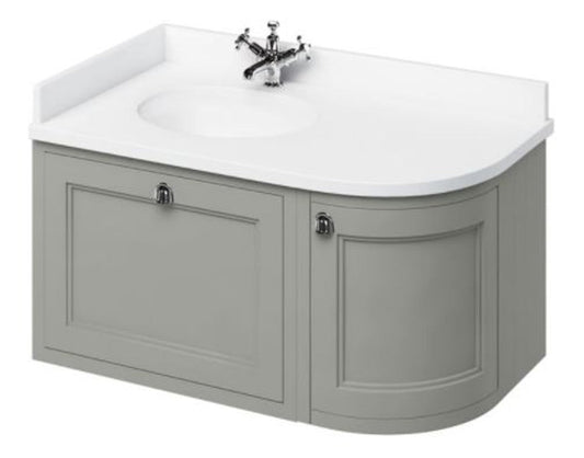 Hänge-Waschschrank mit Marmorplatte Schublade und Tür - Luxus Waschtisch