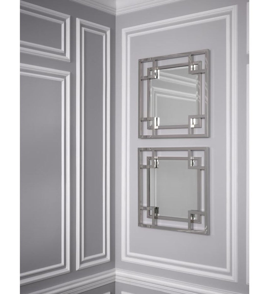 Designer Wandspiegel Silber 90 x H. 90 cm - Luxus Spiegel