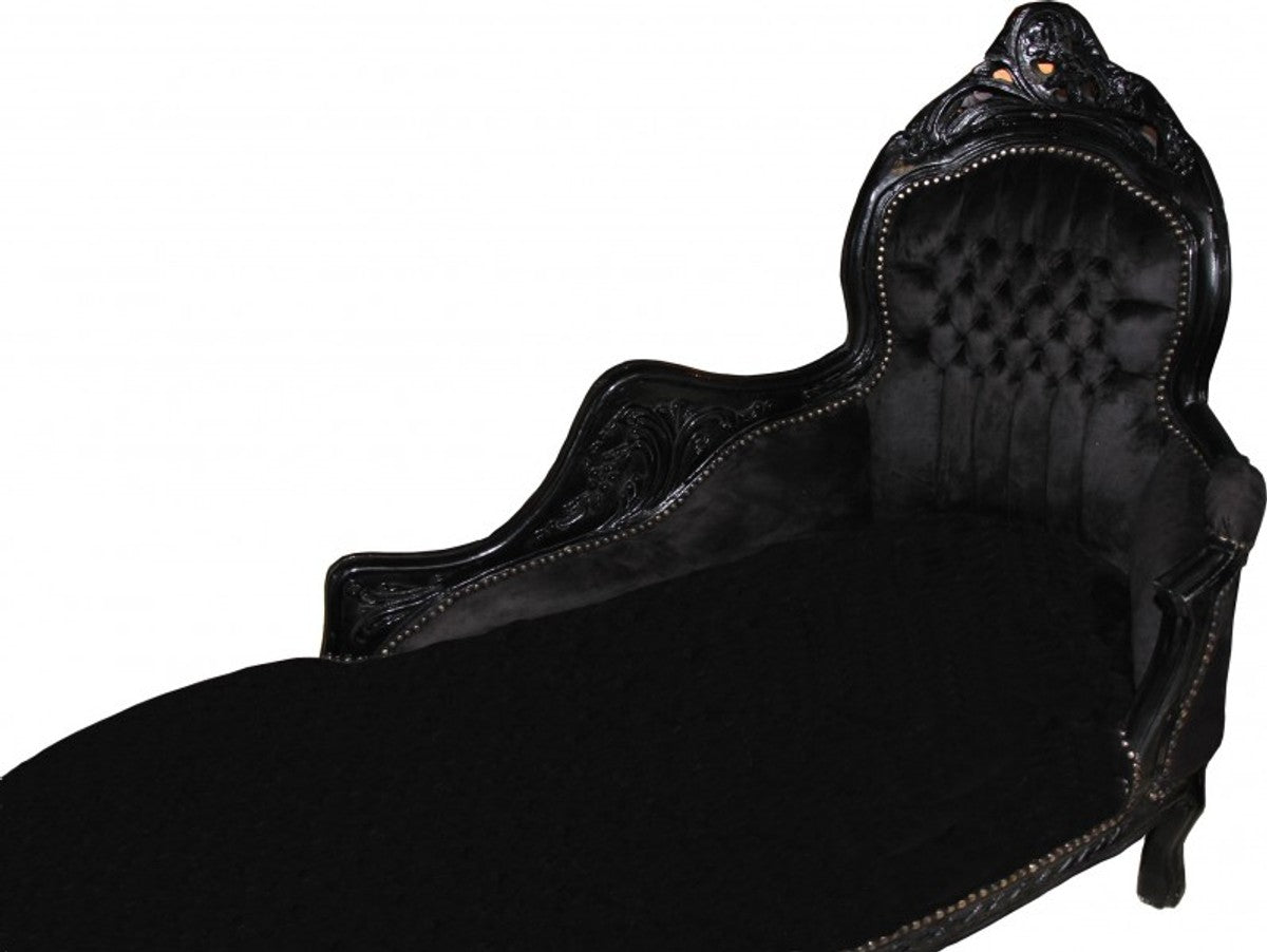 Barock Chaiselongue King Schwarz / Schwarz Mod2