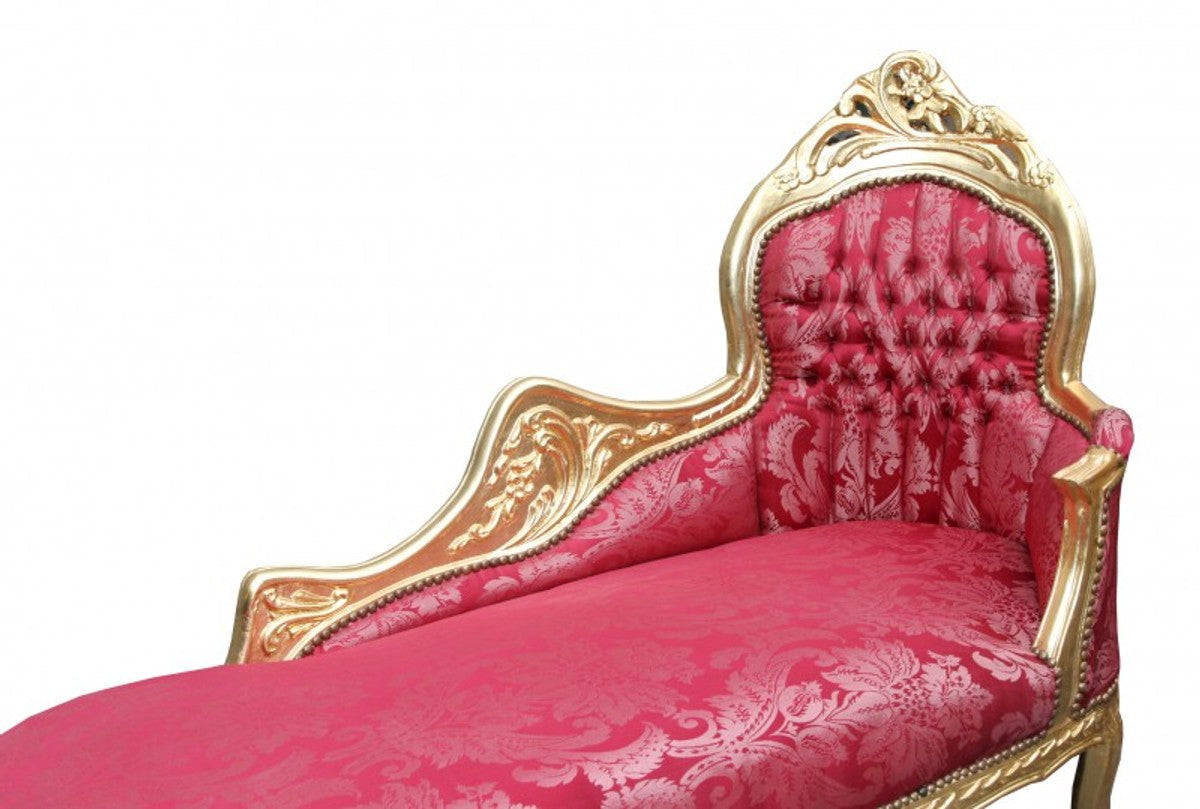 Bew. Barock Chaiselongue Mod2 Bordeaux Muster /Gold - Barock Möbel