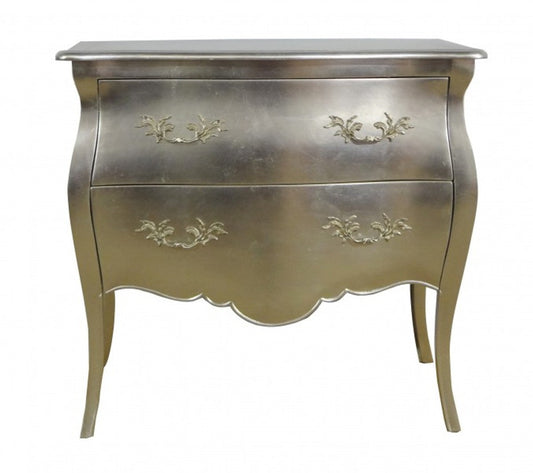 Barock Kommode Silber 95 cm Schrank