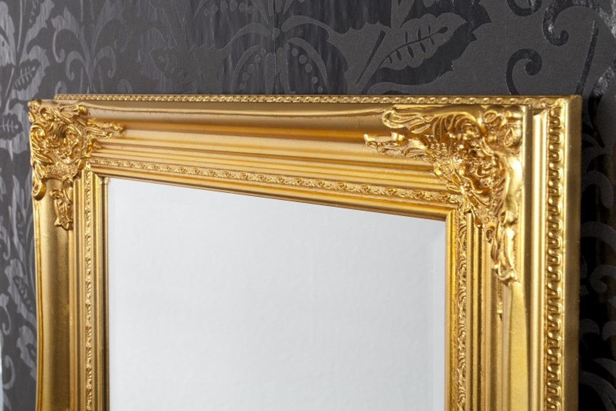 Handgefertigter Barock Wandspiegel Gold Antik, Höhe 55 cm, Breite 45 cm, Tiefe 4 cm - Edel & Prunkvoll